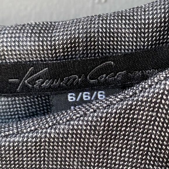 Kenneth Cole Polyester Ruffle shift MIDI Dress Dark Grey Size 6 - Picture 5 of 7